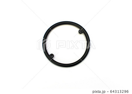 Rubber o-ring industrial use isolated on white background.	 64313296
