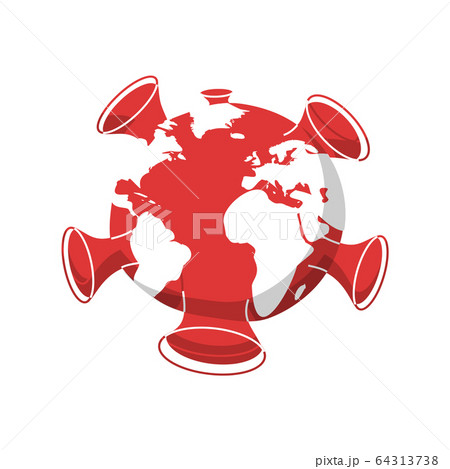 Illustration of the Earth globe enveloped by a 64313738