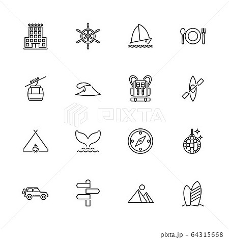 Vacation - Flat Vector Icons Vacation - Flat Vector Icons 64315668