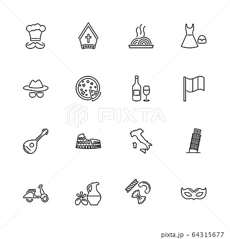 Italian - Flat Vector Icons Italian - Flat Vector Icons 64315677