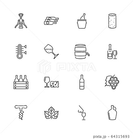 Wine - Flat Vector Icons 64315693
