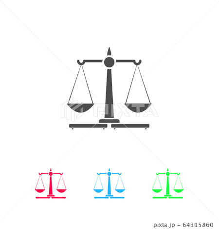 Justice Scales icon flat 64315860