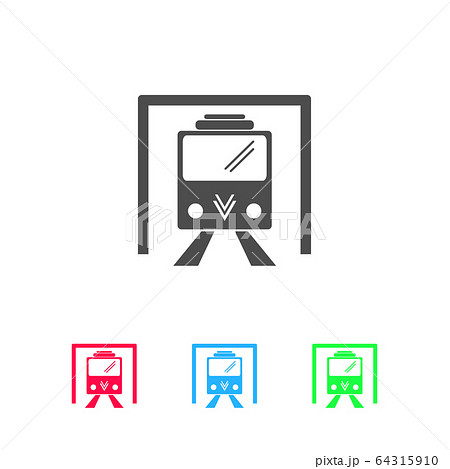 Metro icon flat. 64315910