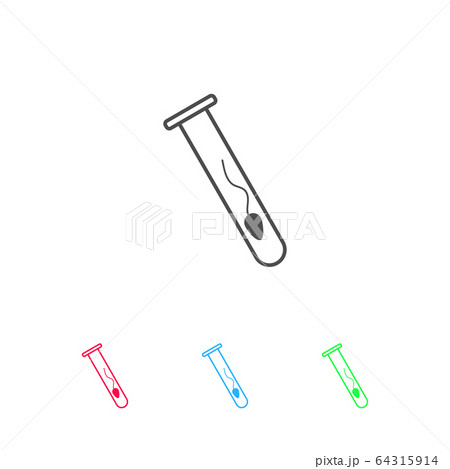Sperm in test tube icon flat. Sperm in test tube icon flat. 64315914