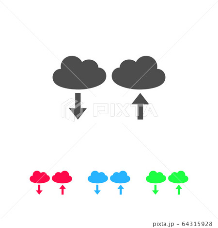 Cloud download and upload icon flat. Cloud download and upload icon flat. 64315928