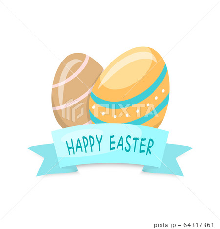 Happy Easter Background with text. Vector illustration 64317361