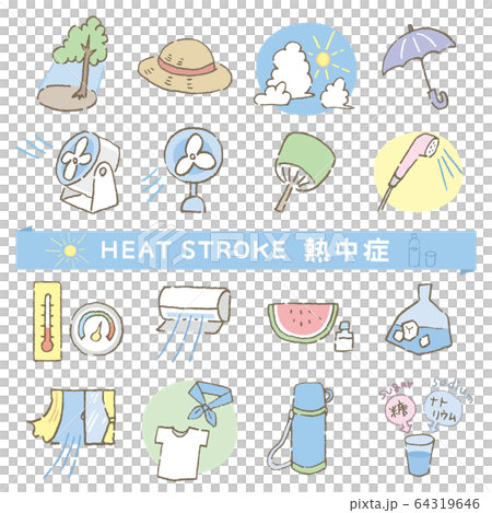 Summer heat stroke icon style color 64319646