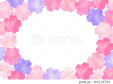 桜の水彩画イラストのフレーム 桜の水彩画イラストのフレーム 64319704