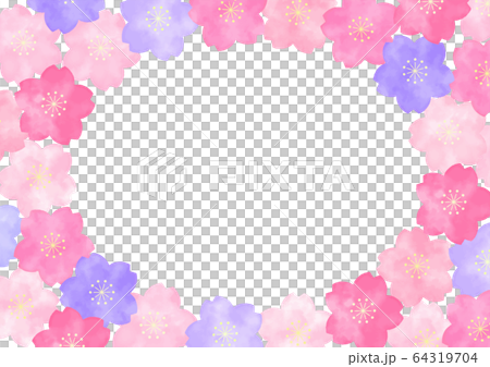 桜の水彩画イラストのフレーム 桜の水彩画イラストのフレーム 64319704