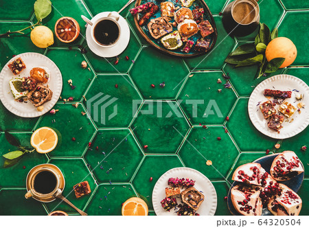 Turkish traditional lokum sweet delight with 64320504