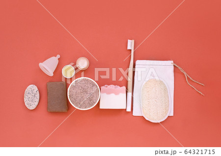 Set of everyday care of ecological products. Zero Set of everyday care of ecological products. Zero 64321715