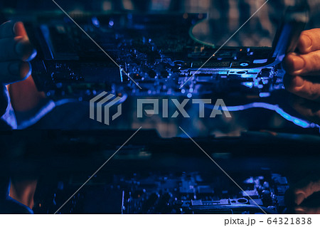 tech service electronic components engineer hands 64321838