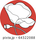 poppy flawers in the circle hand draw 64322088