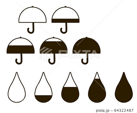 降水確率と湿度のイラスト 64322487