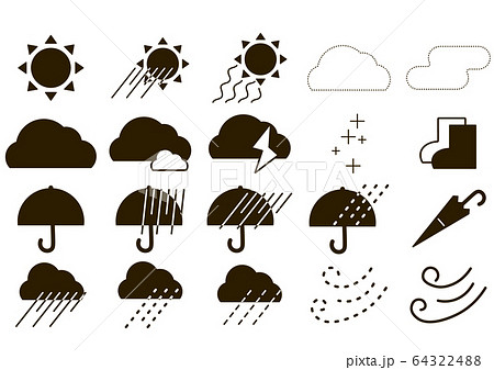 天気のアイコンのイラスト素材 天気のアイコンのイラスト素材