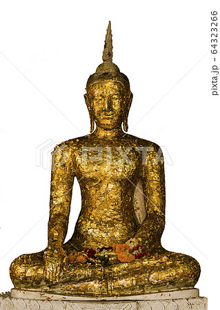 Golden old buddha On a white background 64323266