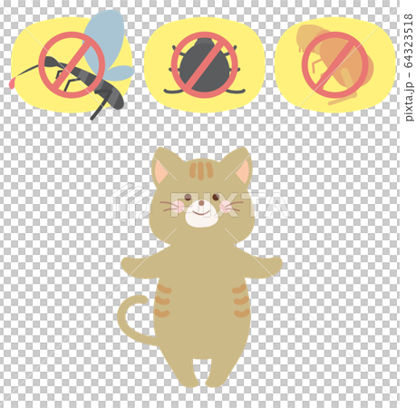 ネコと蚊・ノミ・ダニ 64323518