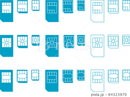 SIMカード アイコンセット ベクターイラスト SIMカード アイコンセット ベクターイラスト 64323970