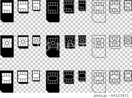 SIMカード アイコンセット ベクターイラスト SIMカード アイコンセット ベクターイラスト 64323971