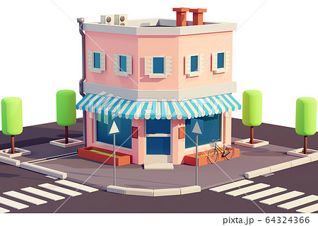 Bakery or shop building isometric style 64324366