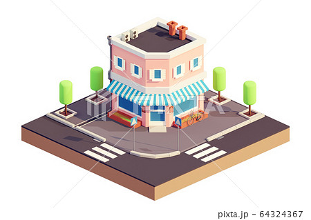 Bakery or shop building isometric style 64324367