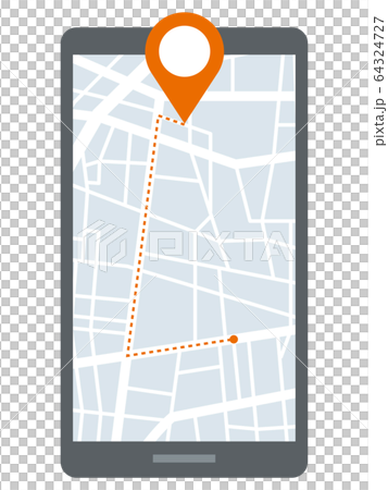 Mobile Map Navigation - Stock Illustration [64324727] - PIXTA