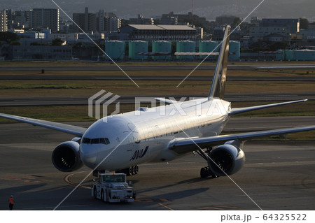 輝く旅客機 64325522