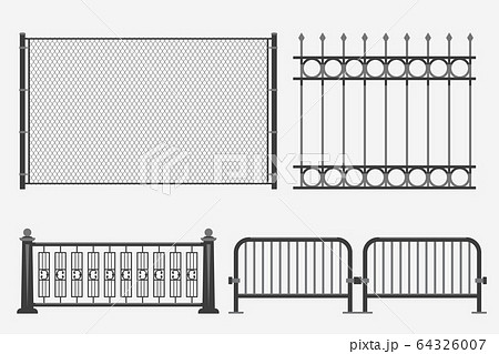 metal fence black color set 64326007