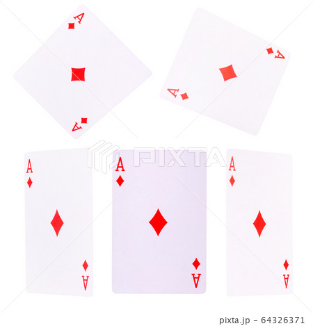 Playing cards for poker game on white background with clipping path. 64326371