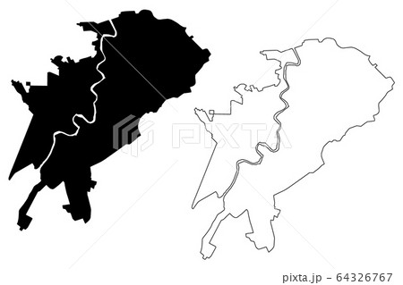 Atyrau City (Republic of Kazakhstan) map vector 64326767