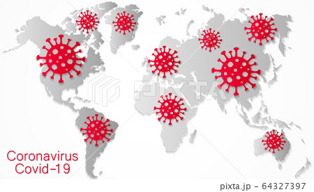 Coronavirus all around the world, the spread of novel virus, Covid-2019, dangerous virus, pandemic 64327397