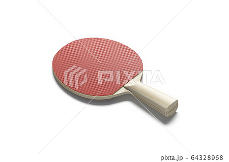 Blank red wood table tennis racket mockup, side view 64328968