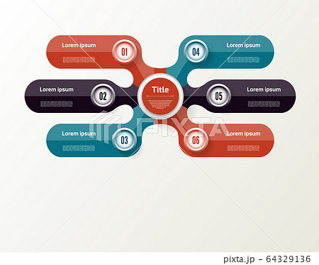 Vector infographic template for diagram, graph, presentation and chart. Business concept with 6 options, parts, steps or processes 64329136