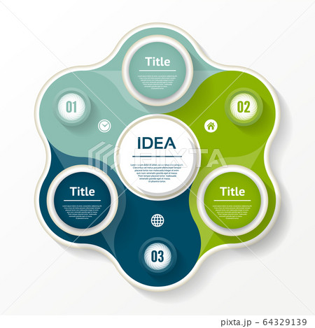 Vector circle infographic. Template for diagram, graph, presentation and chart. Business concept with three options, parts, steps or processes. Abstract background Vector circle infographic. Template for diagram, graph, presentation and chart. Business concept with three options, parts, steps or processes. Abstract background 64329139
