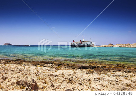 GRAMVOUSA - BALOS, THE CRETE ISLAND, GREECE - JUNE 64329549