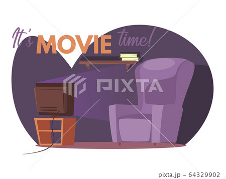 Its movie time vector banner template 64329902
