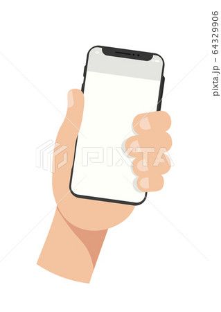 Smartphone in hand flat vector illustration 64329906