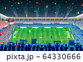 満員のサッカースタジアム・紙吹雪 64330666