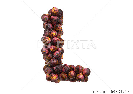 Letter L from common figs, 3D rendering Letter L from common figs, 3D rendering 64331218