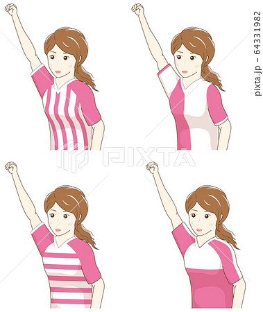 応援する女性 ユニフォームセット 応援する女性 ユニフォームセット 64331982