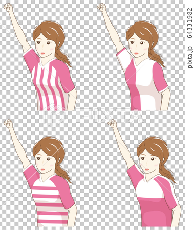 応援する女性 ユニフォームセット 応援する女性 ユニフォームセット 64331982