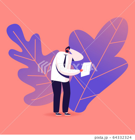 Confused Male Character Reading Express Test Result on Paper Document in Clinic or Hospital. Patient Got Positive Disease or Paternity Dna Medical Upshot, Lab Analysis. Cartoon Vector Illustration Confused Male Character Reading Express Test Result on Paper Document in Clinic or Hospital. Patient Got Positive Disease or Paternity Dna Medical Upshot, Lab Analysis. Cartoon Vector Illustration 64332324