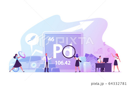 People Use and Study Palladium, Periodic Table Chemical Element with Symbol Pd and Atomic Number 46 64332781