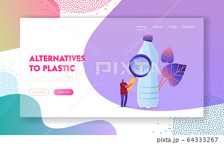 Ecological Earth Nature Pollution Problem Landing Page Template. Tiny Male Character with Huge Magnifying Glass Ecological Earth Nature Pollution Problem Landing Page Template. Tiny Male Character with Huge Magnifying Glass 64333267
