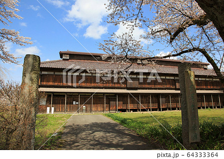 松ヶ岡開墾場 桜と建物 松ヶ岡開墾場 桜と建物 64333364