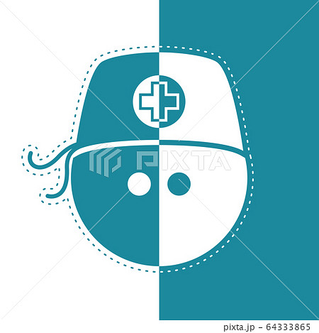Bicolor icon of a man with a surgical cap 64333865