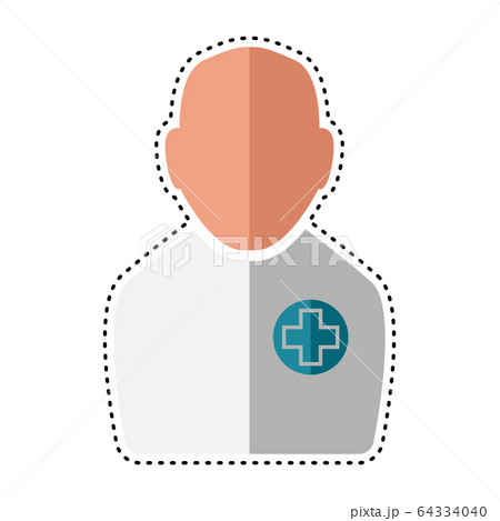 Dotted line doctor icon 64334040