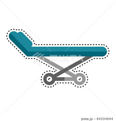 Dotted line hospital gurney icon 64334044