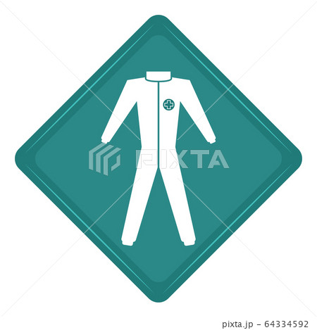 Sticker of a medical overall icon Sticker of a medical overall icon 64334592
