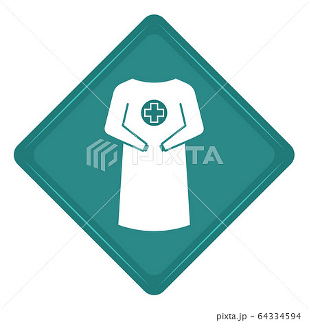 Sticker of a surgical gown icon 64334594